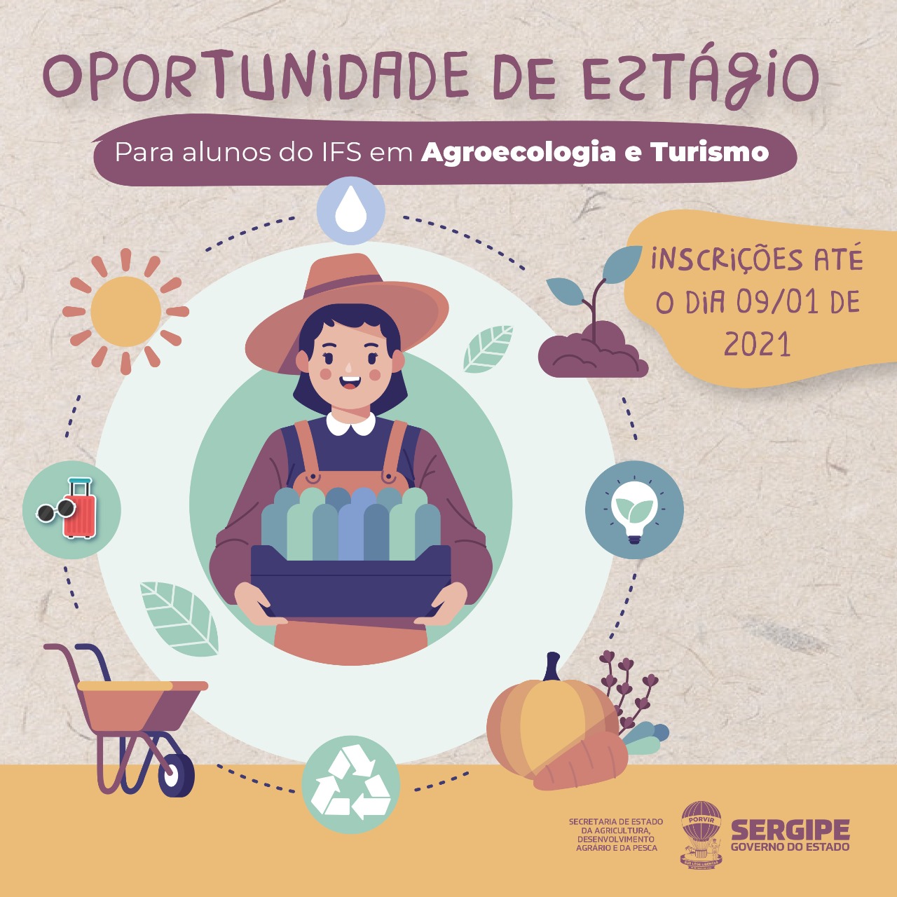 SEAGRI oferece oportunidades de estágio em Turismo e Agroecologia