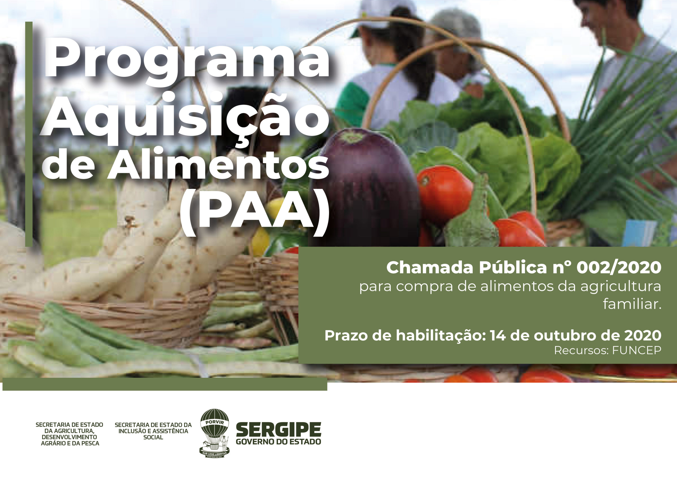 Seagri lança segundo edital para aquisição de produtos da agricultura familiar