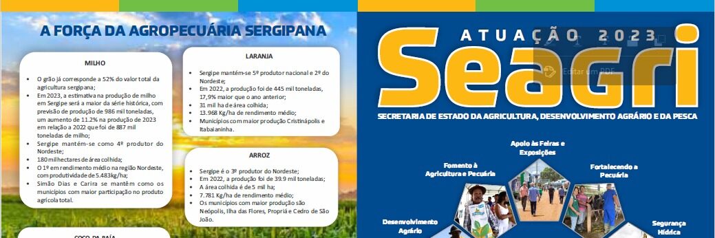 Seagri apresenta balanço das ações de 2023